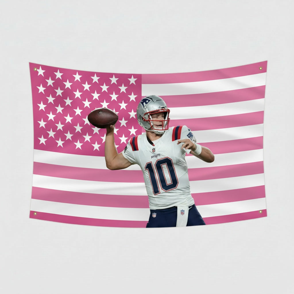 Drake Maye Pink American Flag