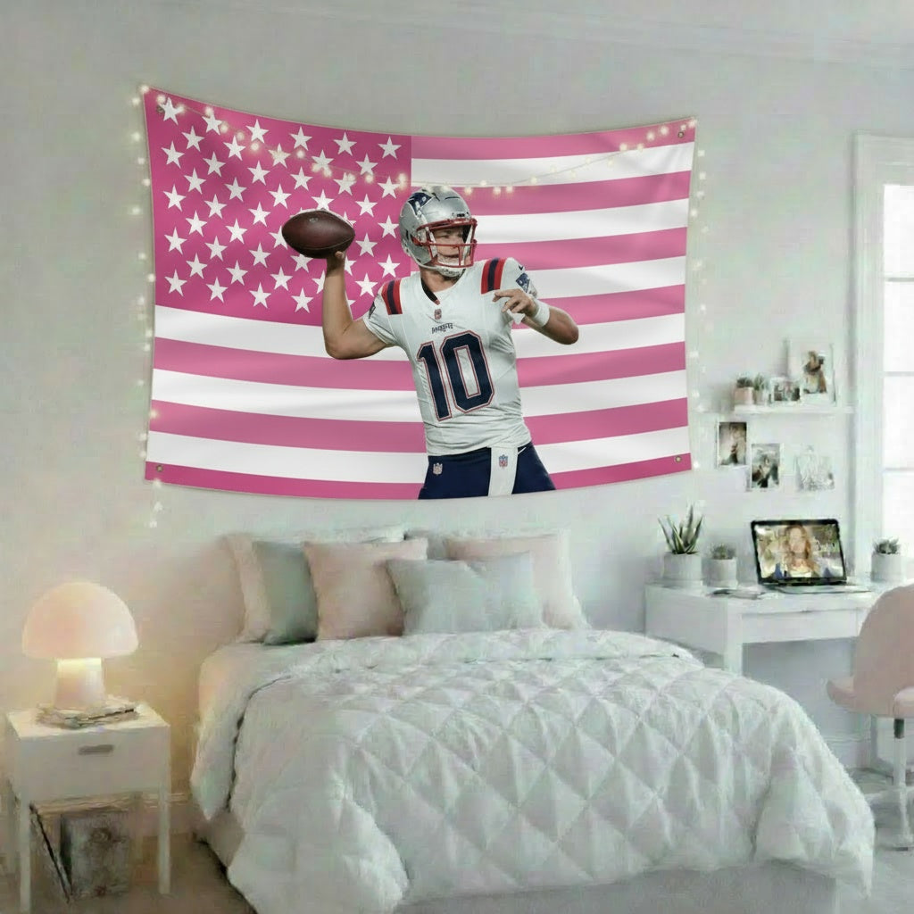 Drake Maye Pink American Flag