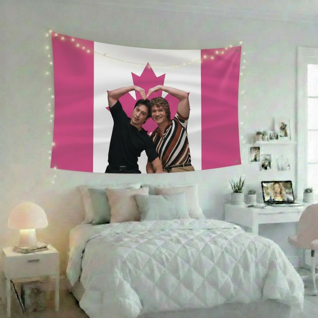 Heated Rivalry Shane Hollander Ilya Rozanov Pink Canadian FLag Heart