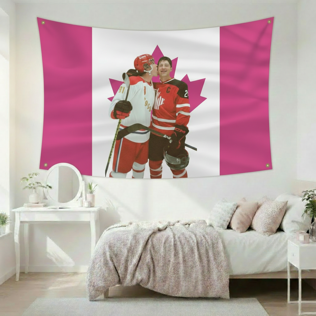 Heated Rivalry Shane and Ilya Pink Canadian Flag