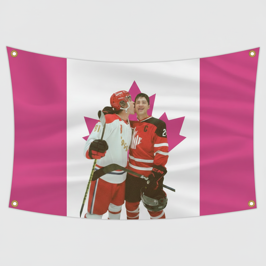 Heated Rivalry Shane and Ilya Pink Canadian Flag