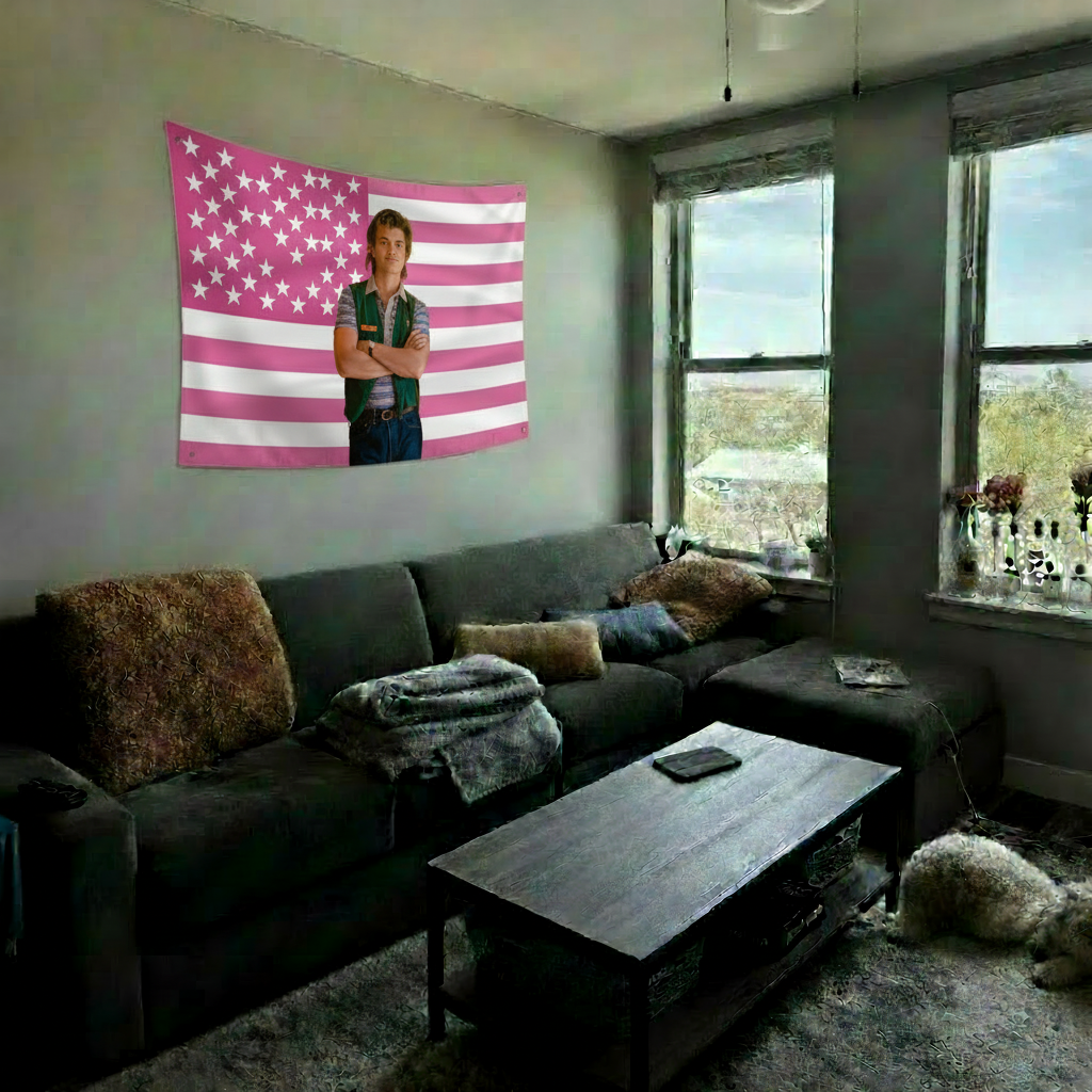 Steve Harrington Stranger Things Pink American Flag